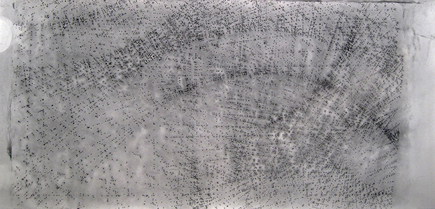 Séquence III, fusain sur papier, 240 x 114 cm, 2013